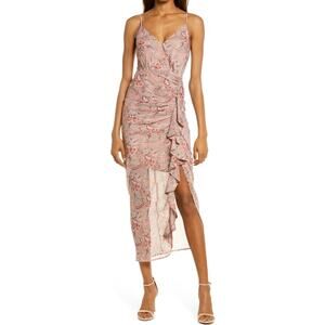 FLORET STUDIOS Floral Ruffle Chiffon Dress